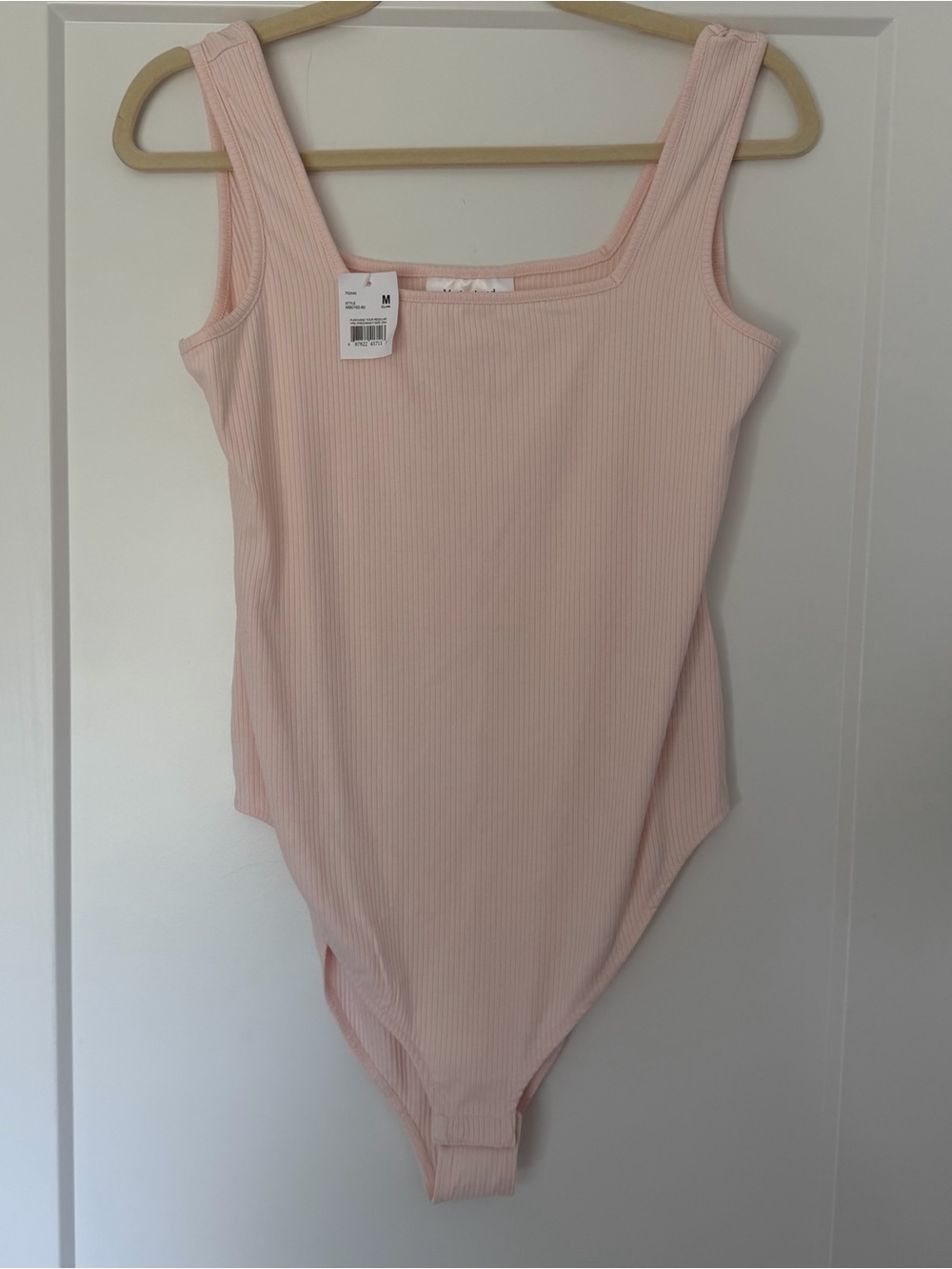 NWT!! Motherhood Maternity Ribbed Square Neck Bodysuit - Blush Pink